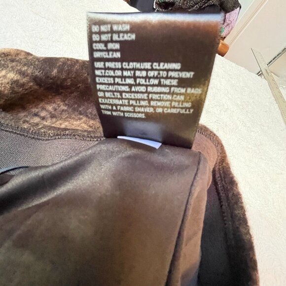 Uniqlo Womens Wool Blend Plaid Mini Skirt Large Dark Brown Career Lined Zip New - Picture 6 of 8